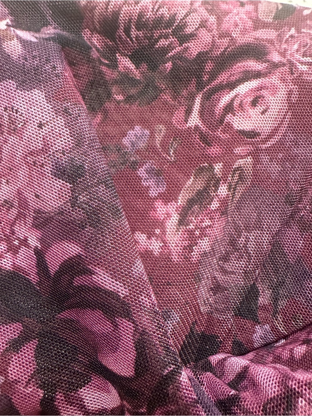 Bloch Burgundy Floral ballet Asymmetrical Wrap Skirt - Picture 4 of 4